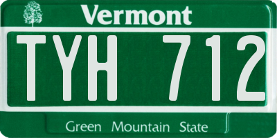 VT license plate TYH712