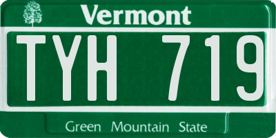 VT license plate TYH719