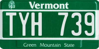 VT license plate TYH739