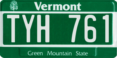 VT license plate TYH761