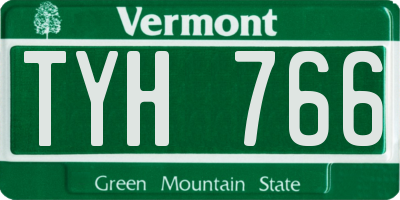 VT license plate TYH766