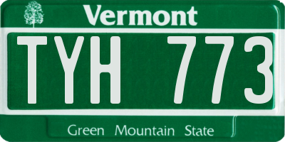 VT license plate TYH773