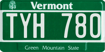 VT license plate TYH780