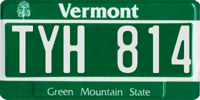 VT license plate TYH814