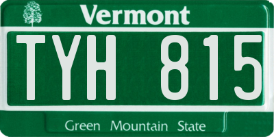 VT license plate TYH815