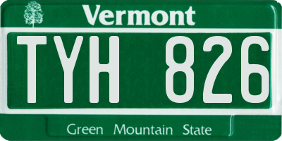 VT license plate TYH826