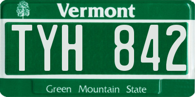 VT license plate TYH842