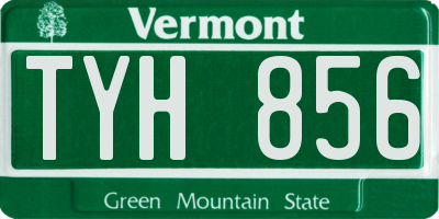 VT license plate TYH856