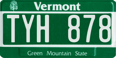 VT license plate TYH878