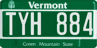 VT license plate TYH884