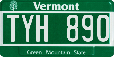 VT license plate TYH890