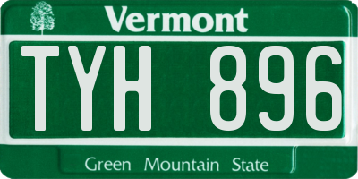 VT license plate TYH896
