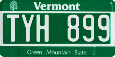 VT license plate TYH899