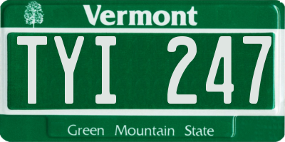 VT license plate TYI247