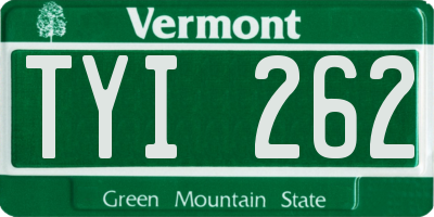 VT license plate TYI262