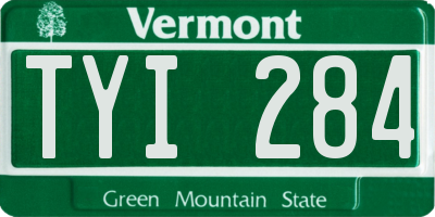 VT license plate TYI284
