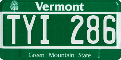 VT license plate TYI286