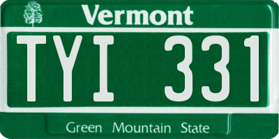 VT license plate TYI331