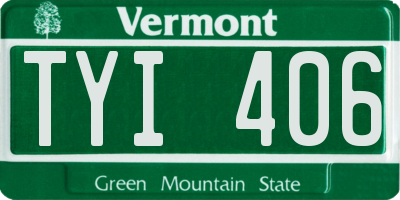 VT license plate TYI406