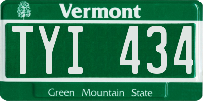 VT license plate TYI434