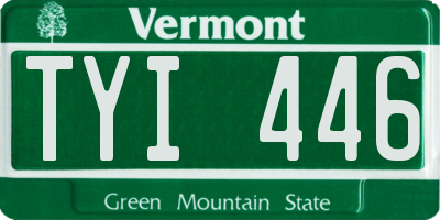 VT license plate TYI446