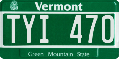 VT license plate TYI470
