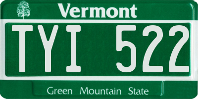 VT license plate TYI522