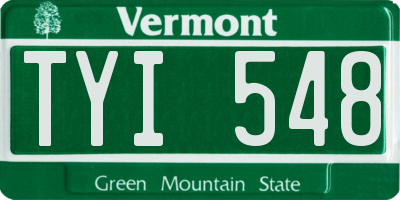 VT license plate TYI548