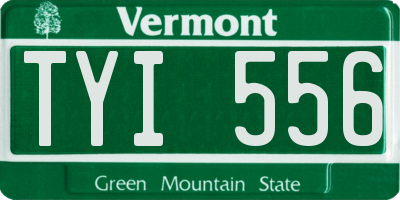VT license plate TYI556