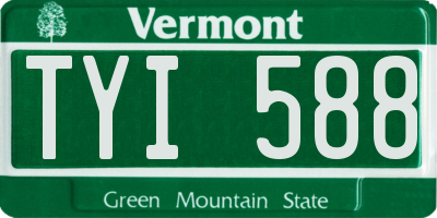 VT license plate TYI588