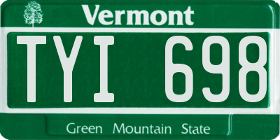 VT license plate TYI698