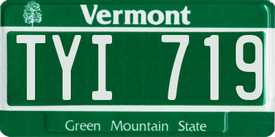 VT license plate TYI719