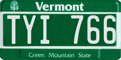 VT license plate TYI766