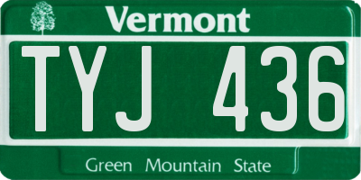 VT license plate TYJ436