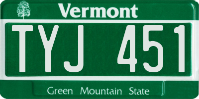 VT license plate TYJ451