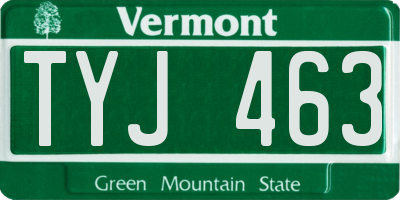 VT license plate TYJ463