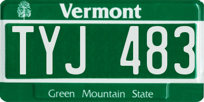 VT license plate TYJ483
