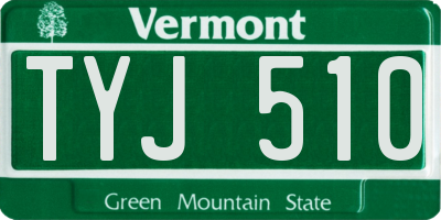 VT license plate TYJ510