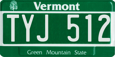 VT license plate TYJ512