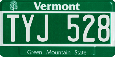 VT license plate TYJ528