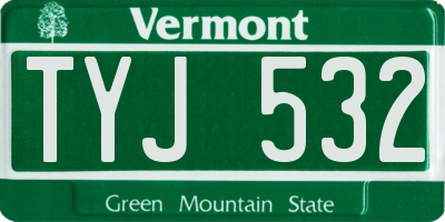 VT license plate TYJ532