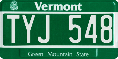 VT license plate TYJ548