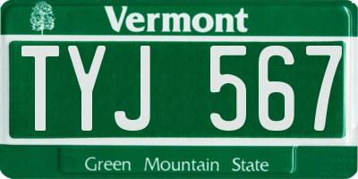 VT license plate TYJ567