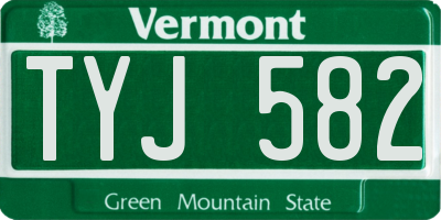 VT license plate TYJ582