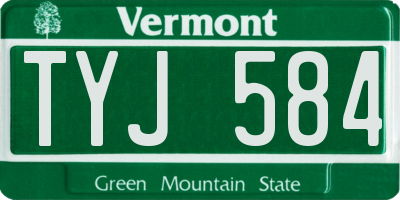 VT license plate TYJ584