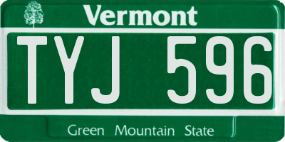 VT license plate TYJ596