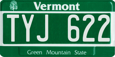 VT license plate TYJ622