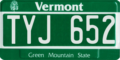 VT license plate TYJ652