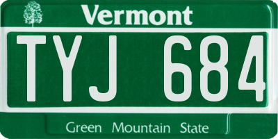 VT license plate TYJ684