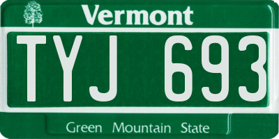 VT license plate TYJ693